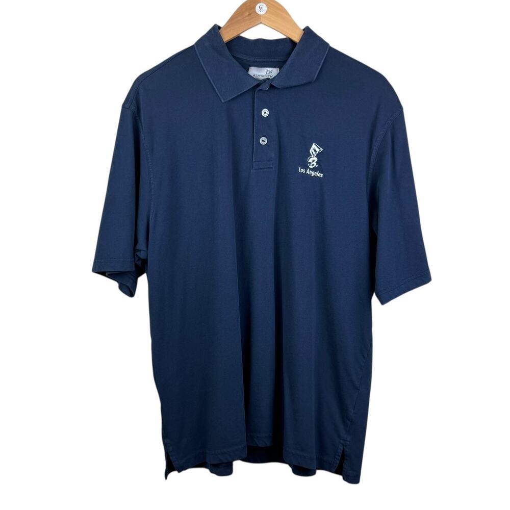 Ashworth E3 Los Angeles XL Navy Blue Lightweight Short Sleeve Collared Polo